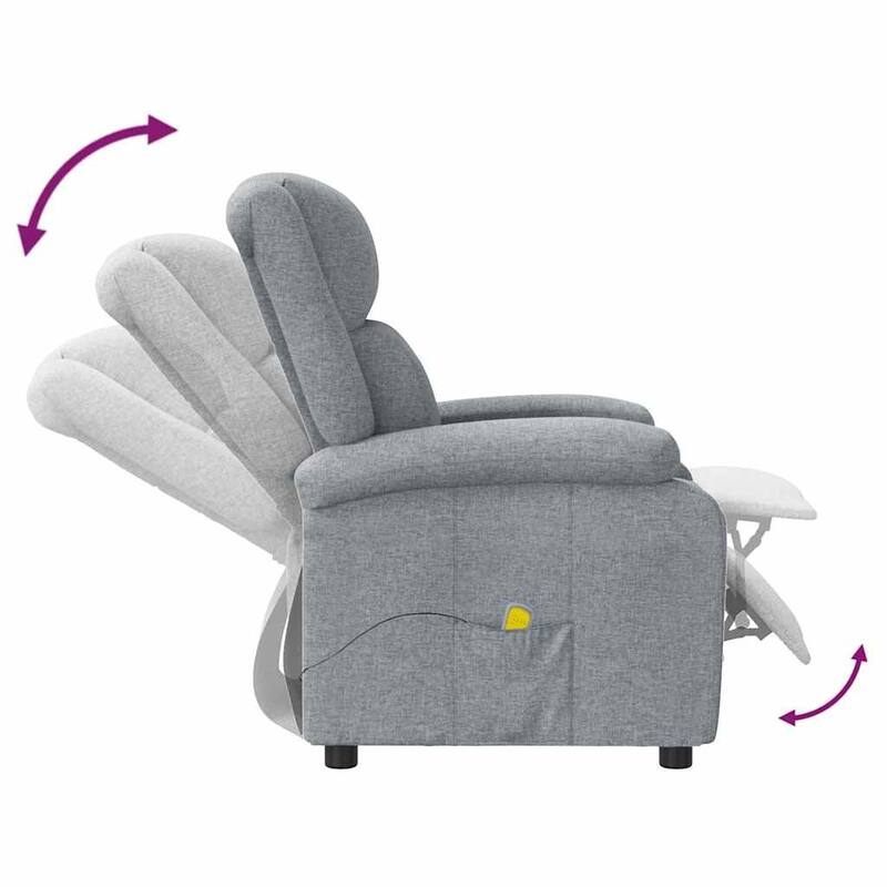 vidaXL Massage Chair Light Gray Fabric - 71 x 92 x 96 cm