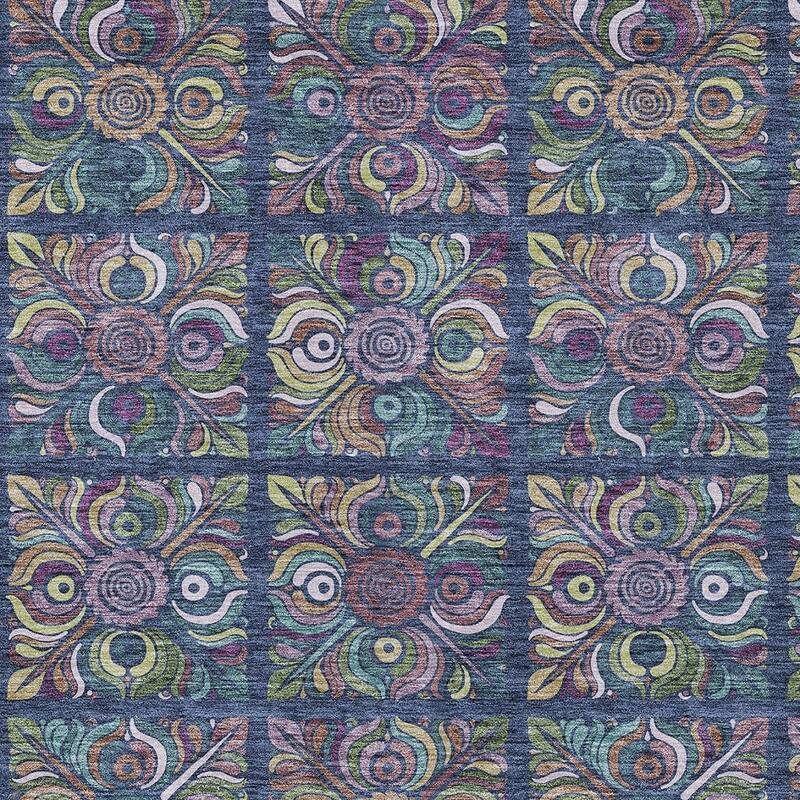 HomeRoots Medallion Transitional Rectangle Outdoor Rug