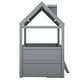 preview thumbnail 11 of 47, Twin/Full Low House Bed with 2-Step Ladder, Roof & Fence, Wood Kids Playhouse Tent Bed Frame with Four Storage Drawers & Shelves