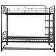 preview thumbnail 4 of 7, Full over Full Metal Bunk Bed with Shelf and Guardrails