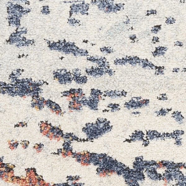 slide 2 of 8, Nourison Motion Indoor only Cream / Ivory Abstract Area Rug - 5' 3" x 7' Ivory/Blue - 5' 3" x 7' - Rectangle