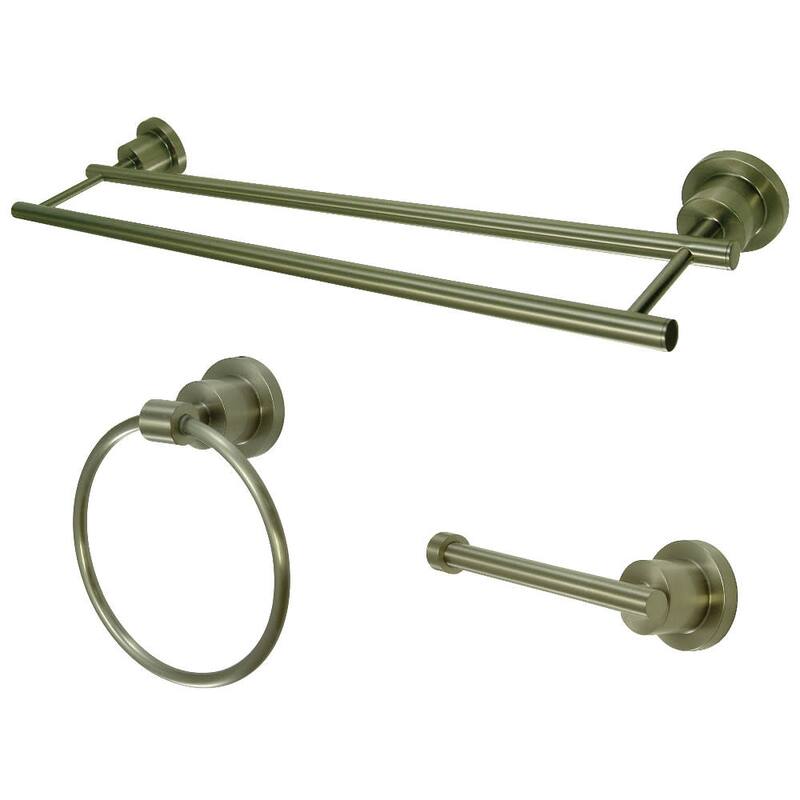 Kingston Brass Concord Bathroom Hardware Set - Includes 24" Towel Bar, - Brushed Nickel