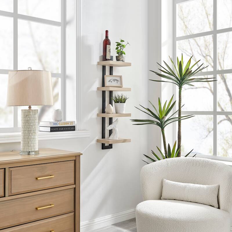 Danya B. 4-Tier Ladder Bracket Floating Wall Shelves