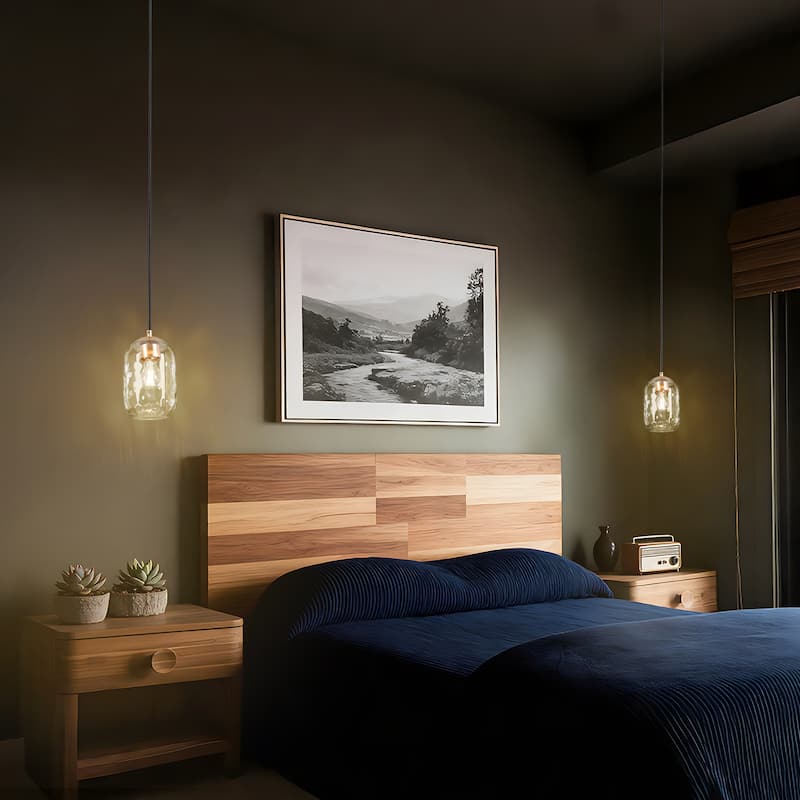 Modern Chic 1-light Pendant Light Water Ripple Glasses Kitchen Island Light for Dining Room - 5.3 " D × 8.9 " H