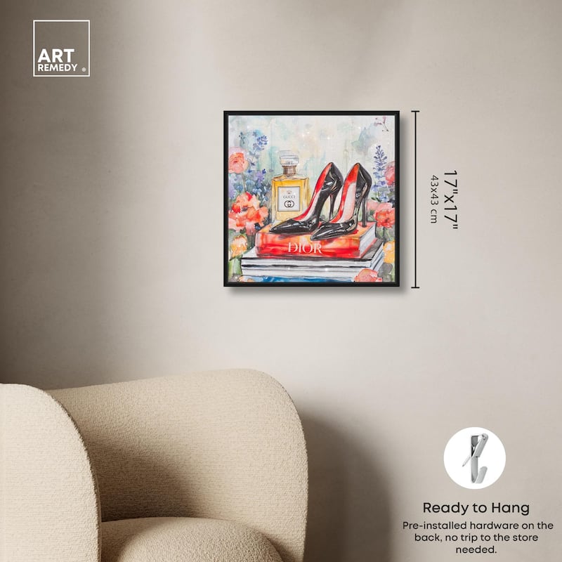 Lovely Garden Books and Heels Canvas by Art Remedy