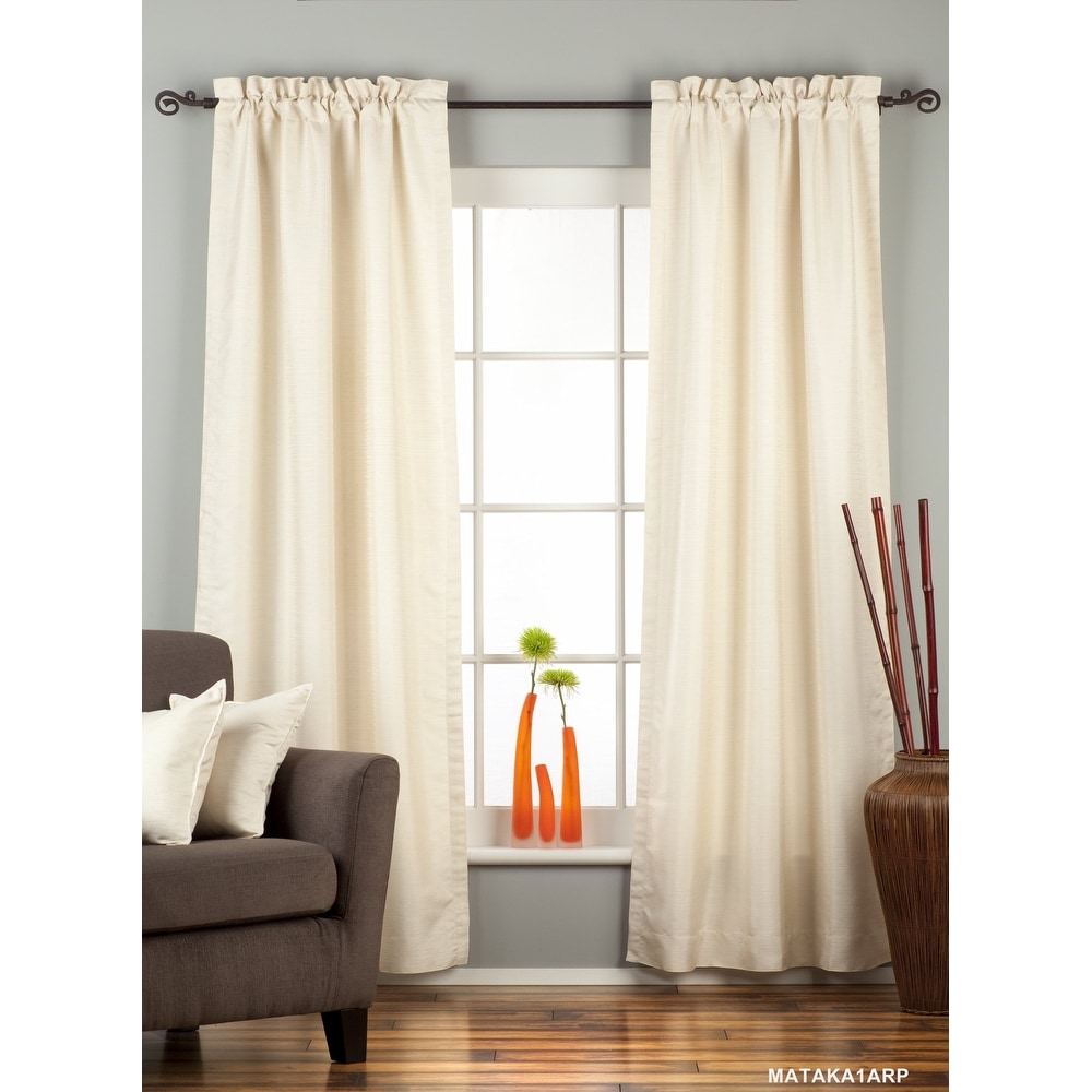 Cream Rod Pocket Matka Raw Silk Curtain / Drape / Panel - Piece. Opens flyout.