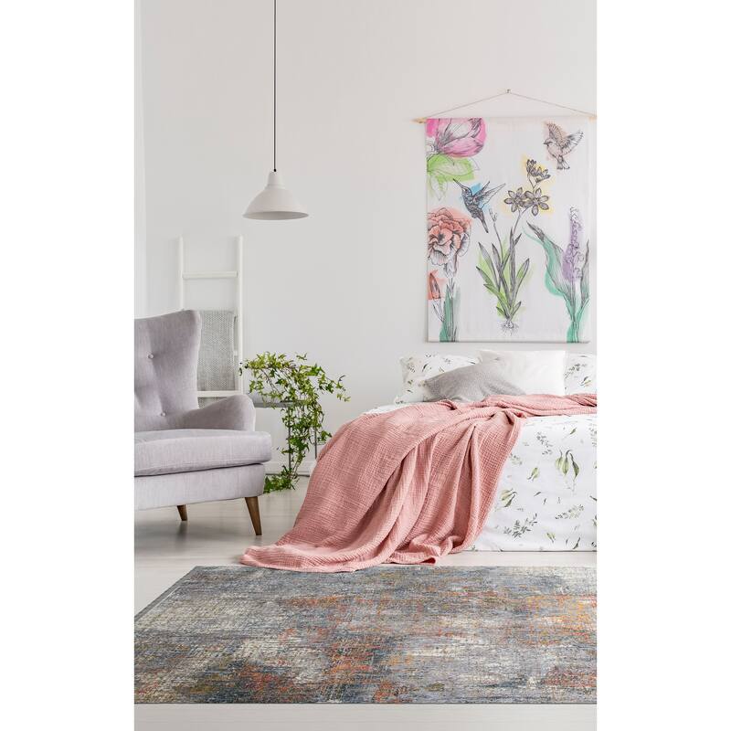 Modern Abstract Cut Pile Rectangle Throw Rug - 1.10x 2.6