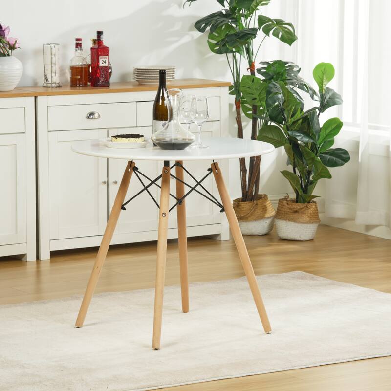 HomyLin 31.5" Round Dining Table Mid-Century Modern Coffee Table