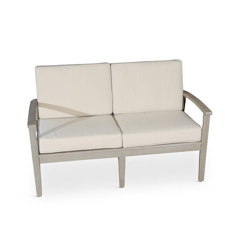 DTY Outdoor Living Longs Peak Eucalyptus Loveseat with Cushions