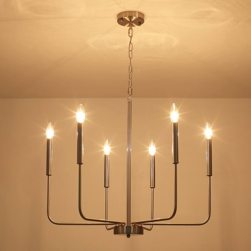 6-Light W26.18" x H66.92" Candle Chandelier for Living Room Kitchen Island