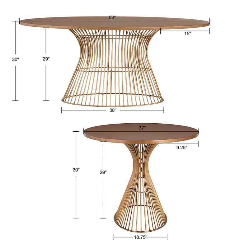 INK+IVY Mercer Bronze Oval Dining Table