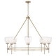 preview thumbnail 4 of 2, 46" W x 37" H 8-Light Ring Chandelier in Aged Brass with Layered White and Clear Glass - 45.5"W x 37"H