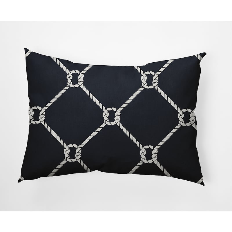 Ahoy Nautical Indoor/Outdoor Throw Pillow - Shark Blue - 14" x 20"