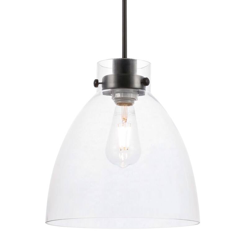 Elegant Lighting Frey Single Light 11" Wide Pendant - Black