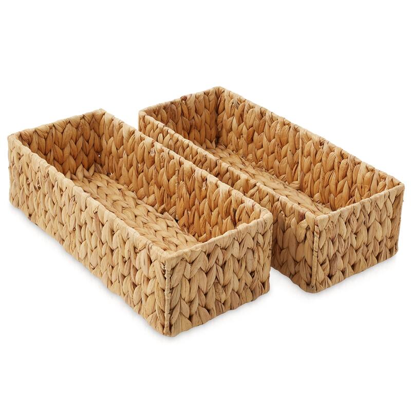 2 Bathroom Storage Baskets SeagrassHyacinth Toilet Paper Bin