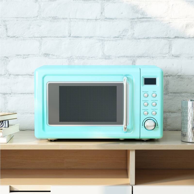 Costway 0.7Cu.ft Retro Countertop Microwave Oven 700W LED Display