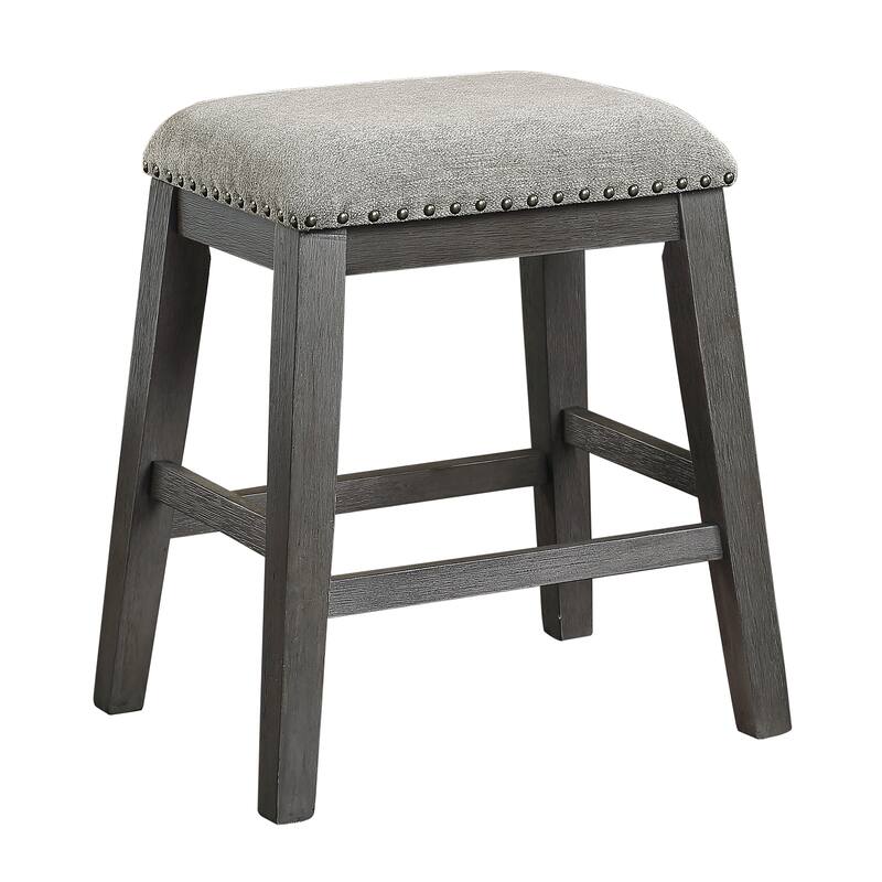 Counter Height Set , Counter Height Table with 4 Stools Fabric, Nailhead Trim