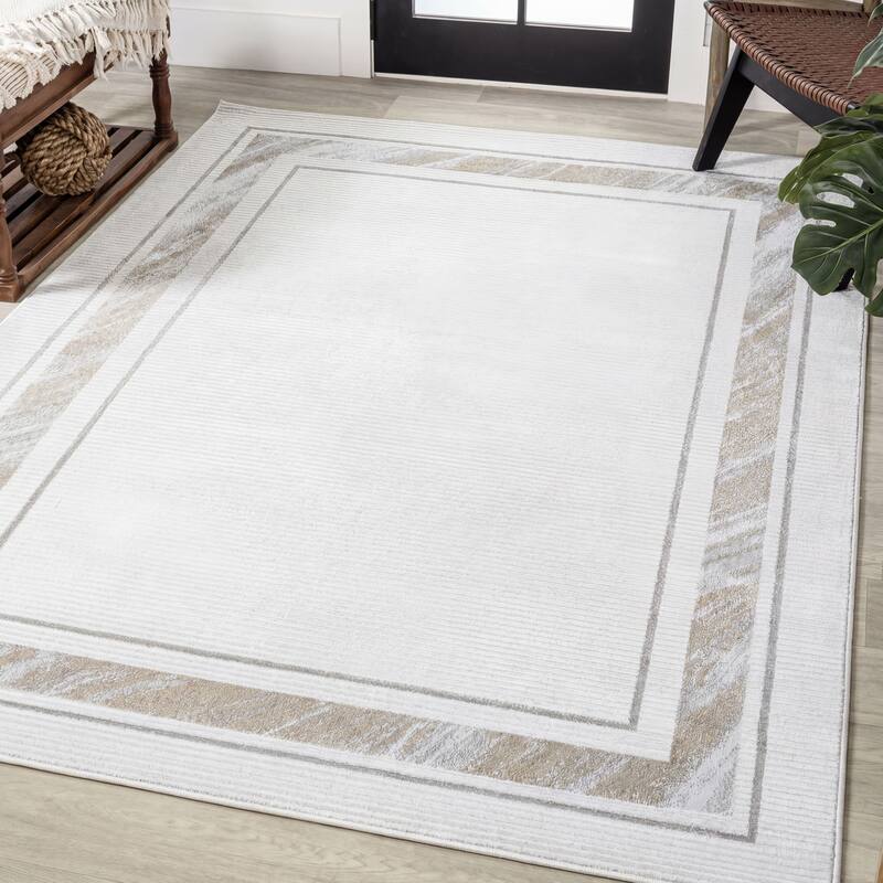 JONATHAN Y Athens Modern Minimalist Pinstripe High-Low Rug