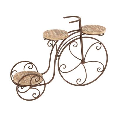 Metal Bike Indoor Outdoor 2 Tier Indoor Outdoor Plantstand - Brown - Roche River Decor
