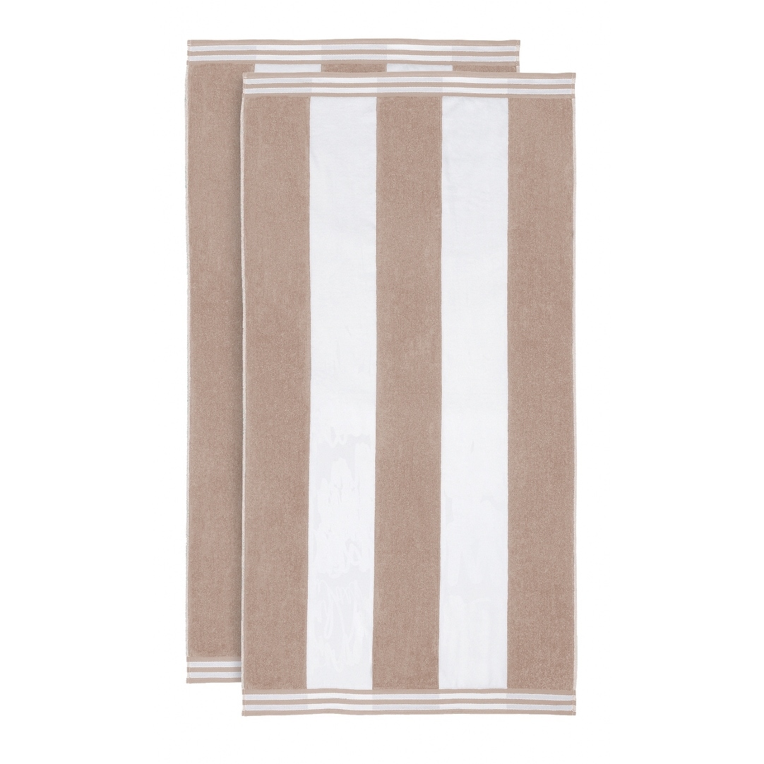 Cabana Stripe Oversized Cotton Beach 2 Piece Towel Set by - Picture 46 of 54