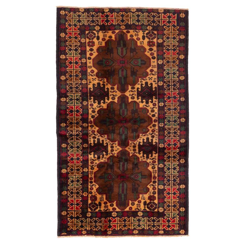 ECARPETGALLERY Hand-knotted Teimani Tan Wool Rug - 3'7 x 6'5