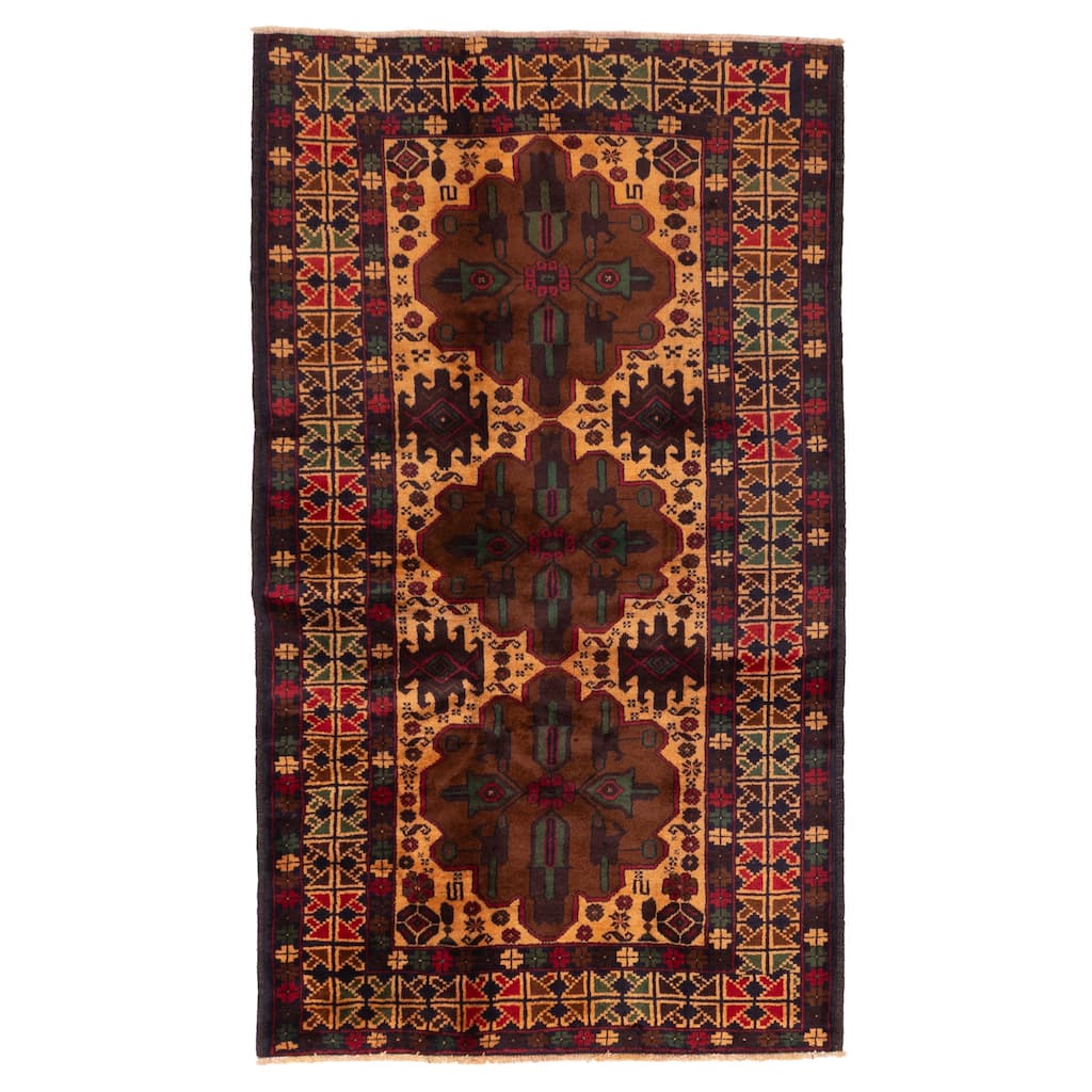 ECARPETGALLERY Hand-knotted Teimani Tan Wool Rug - 3'7 x 6'5