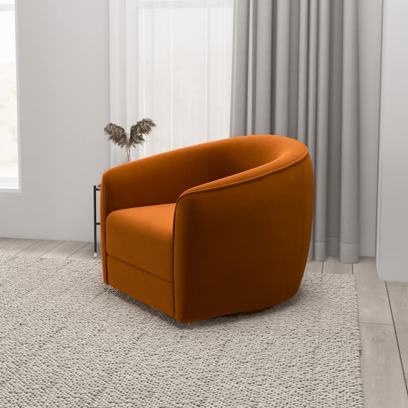 Lantern Mid-Century Modern Round Back Swivel Chair