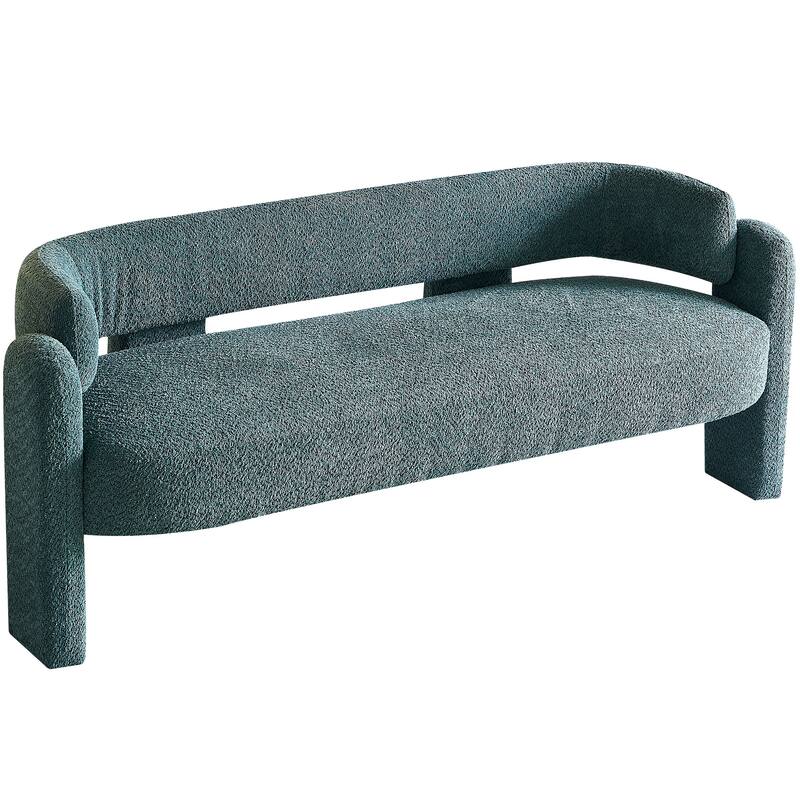 Modern Upholstered Bench Velvet Sofa with Rolled Arms, Loveseat Sofa, Chaise Sofa for Club Living Room Bedroom