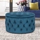 preview thumbnail 14 of 32, Adeco Round Velvet Storage Ottoman, Button Tufted Footrest Footstool
