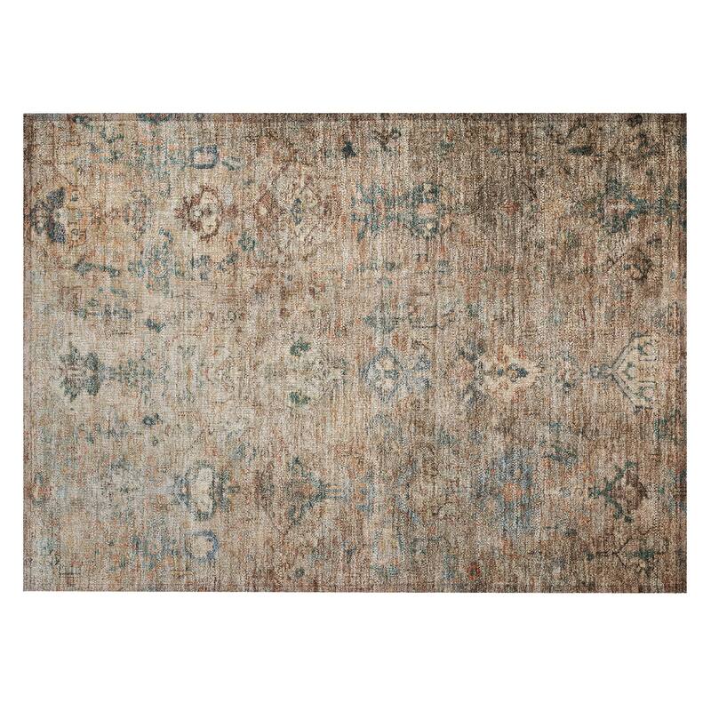 Machine Washable Indoor/ Outdoor Traditional Serenity Chantille Rug