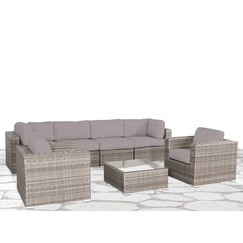 Wicker/Rattan 6 - Person Seating Group with Cushions