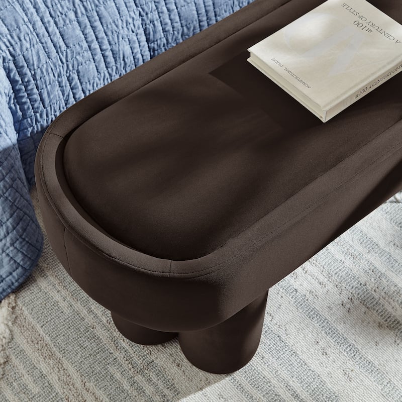 Mossi Oval Performance Velvet Accent Bench