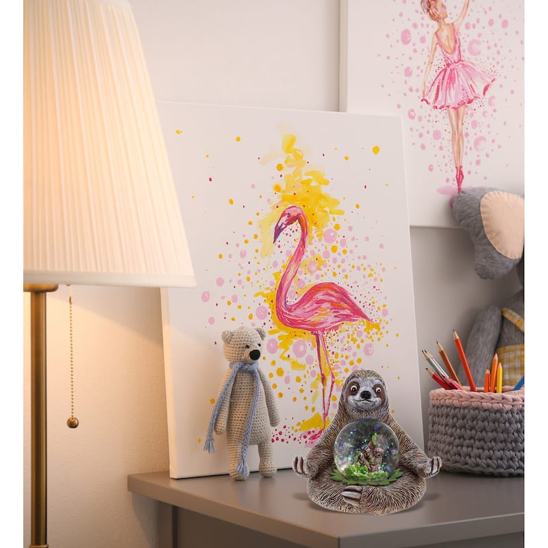 CoTa Global Sloth Snow Globe Realistic Animal with Sparkling Glitter - 45mm