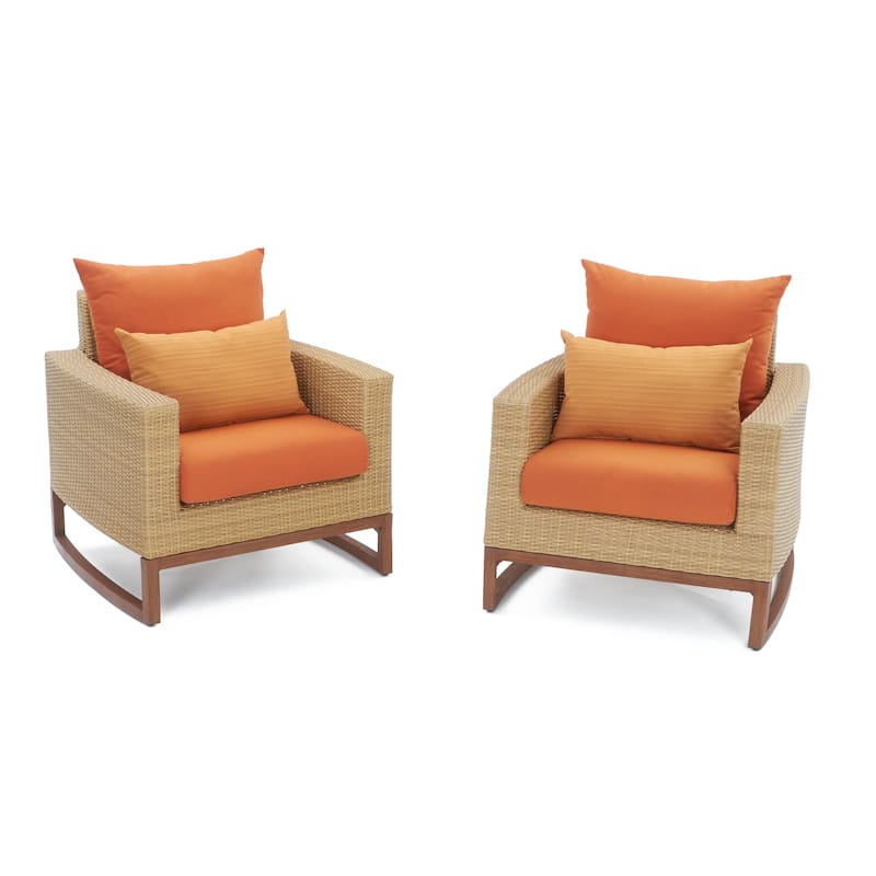 Mili 5 Piece Sunbrella Outdoor Patio Club Chair & Ottoman Set