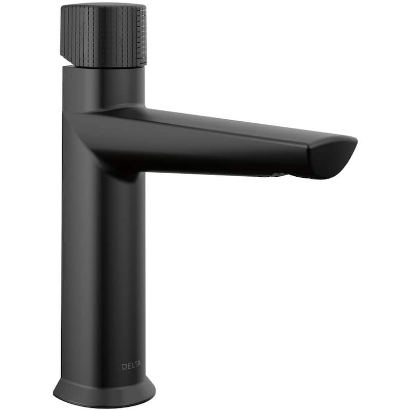 Delta Galeon 1.2 GPM Knurled Knob Single Hole Bathroom Faucet with - Matte Black