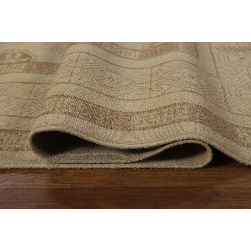 All-Over Vegetable Dye Khotan Turkish Area Rug Handmade Wool Carpet - 8'11" x 11'10"