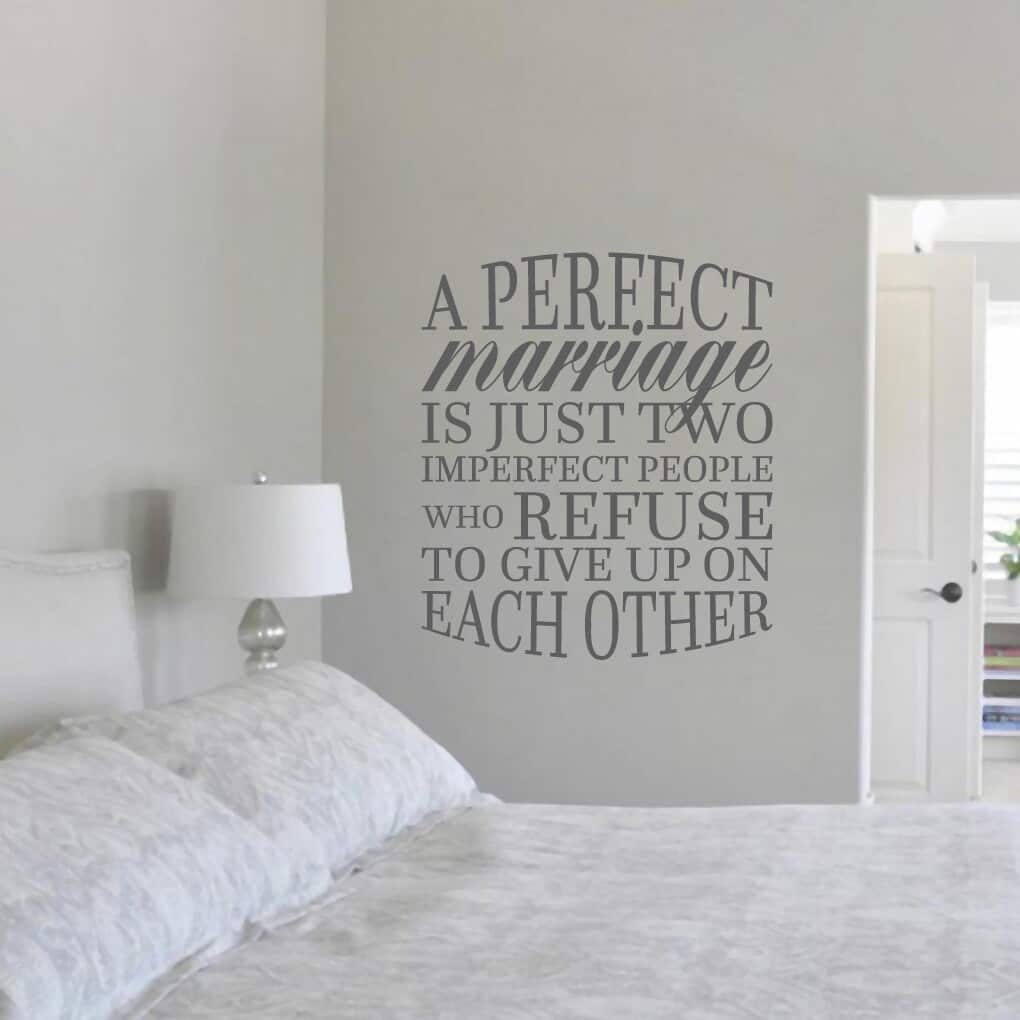 A Perfect Marriage Quote Wall Decal (31" wide x 36")