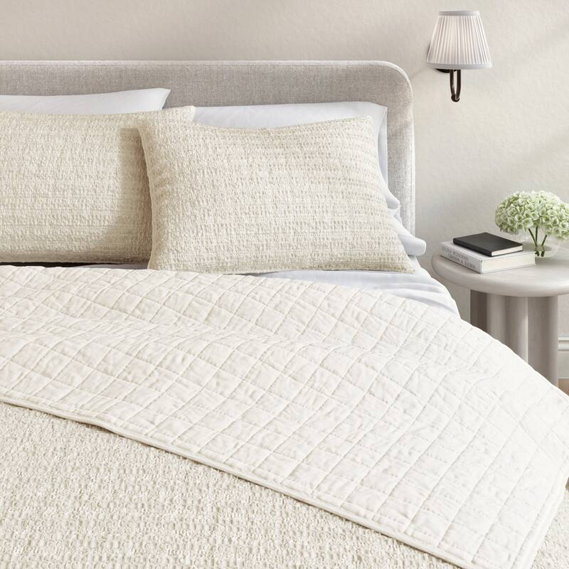 Linery & Co. Cotton Honeycomb Waffle Garment Washed Quilt Set