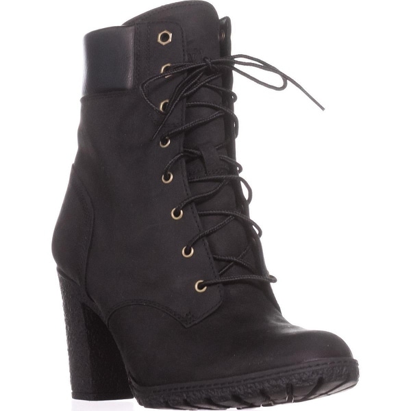 timberland heeled boots black
