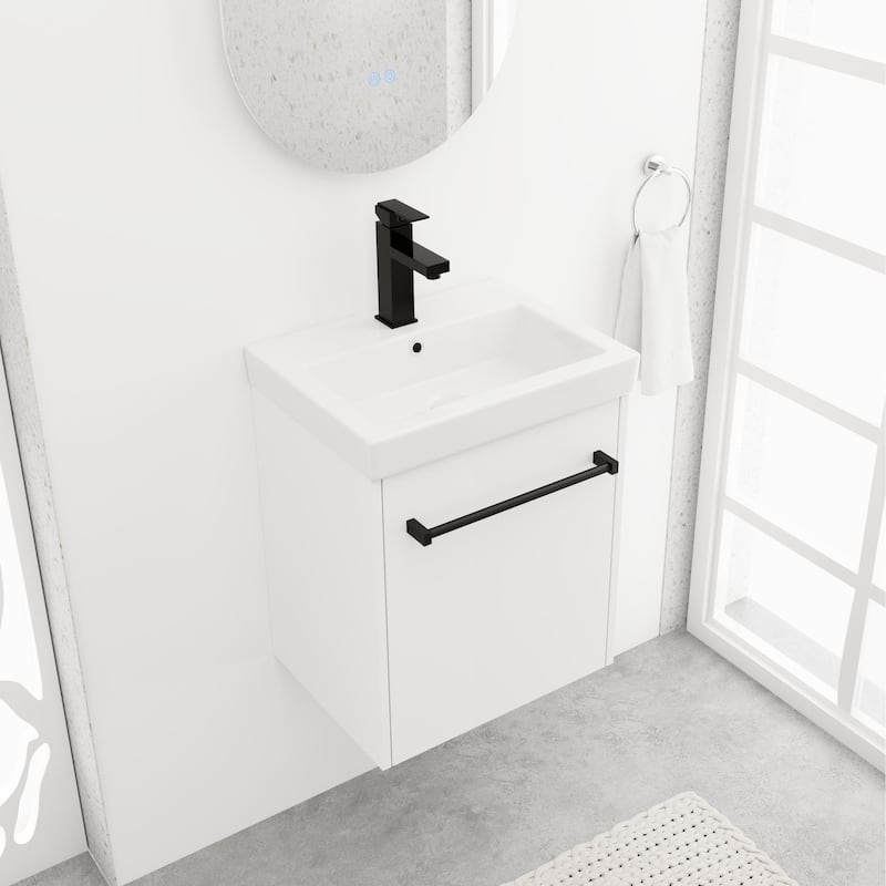 BNK 16/18 Inch Single Sink Bathroom Vanity with Soft Close Door