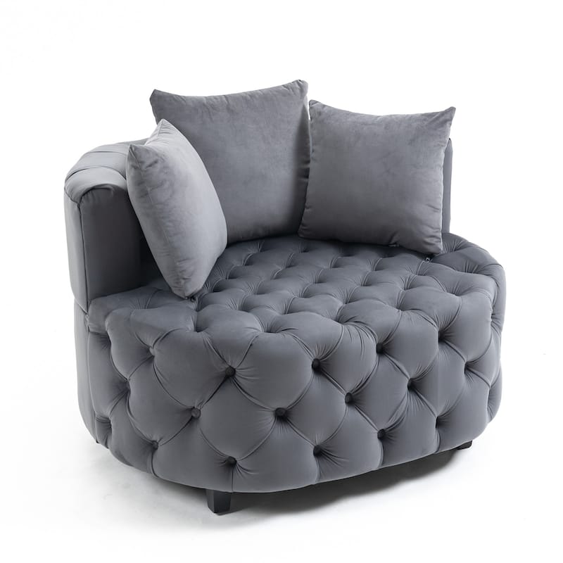 Velvet Accent Barrel Chair for Living Room Leisure Sofa Chair