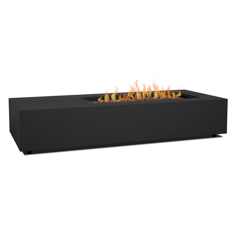 Aegean 75" Asymmetrical Rectangle Steel LP or NG Fire Pit Table