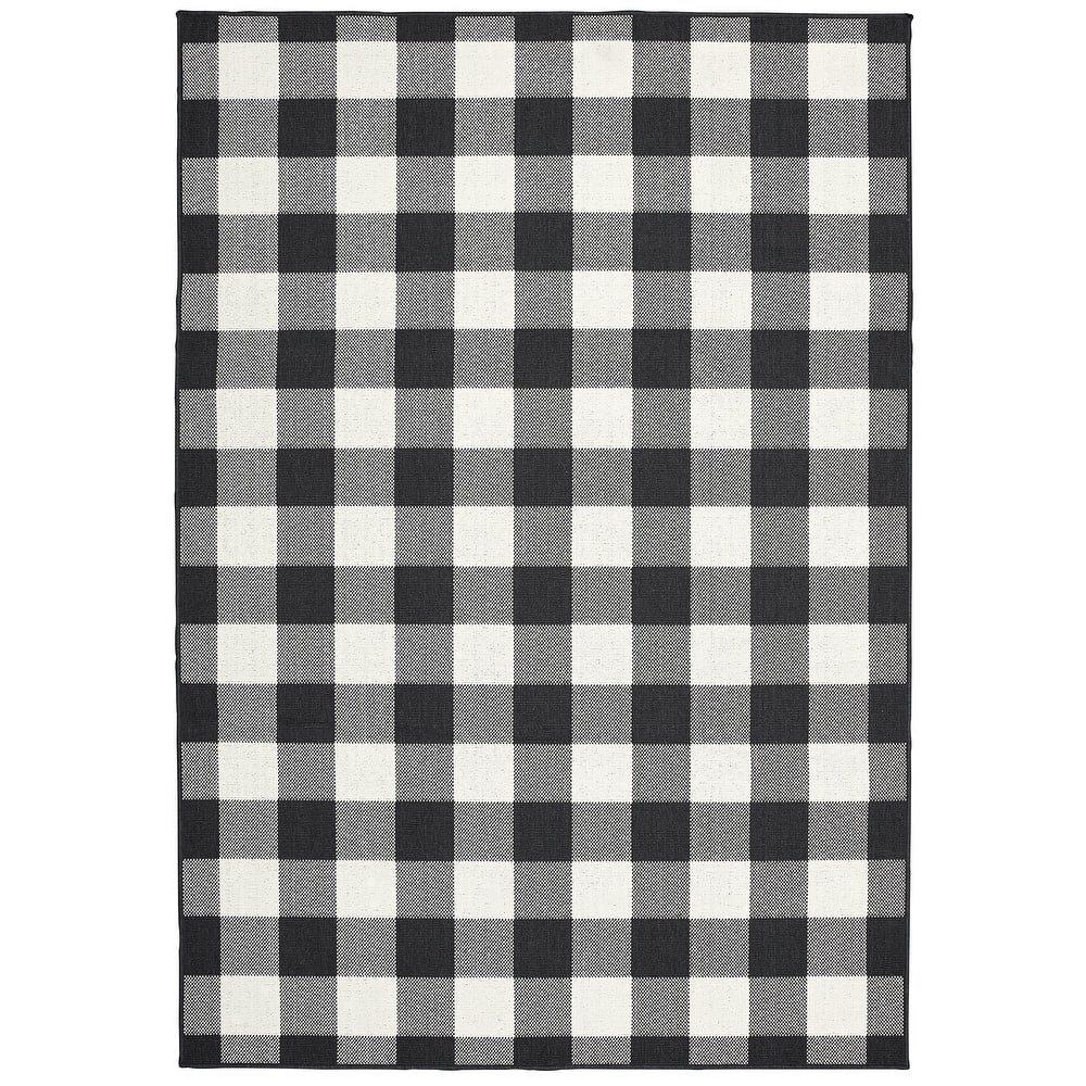 Vista Home Malta Gingham Check Indoor/Outdoor Area Rug