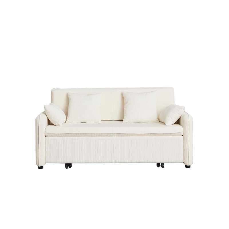 Chenille Interior Lazy Sofa Chaise longue Armchair with three pillows and armrestsSleeping Sofa Bed