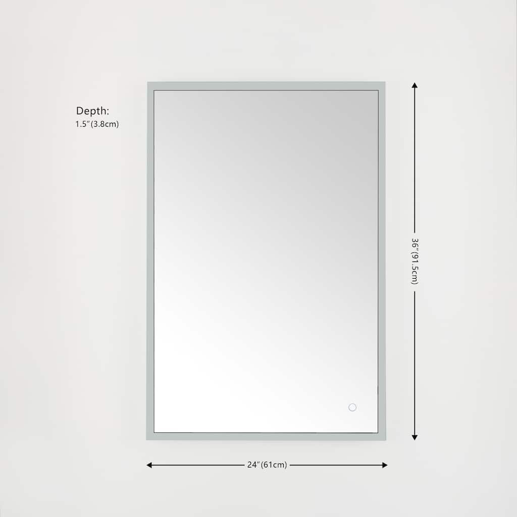SAFAVIEH Cherish 24" Led Vanity Mirror - Silver / White - 24Wx2Dx36H