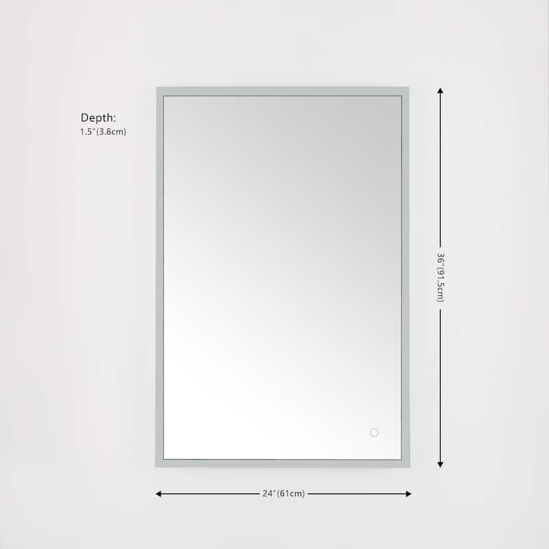 SAFAVIEH Home Houston 24" LED Vanity Mirror - Silver / White