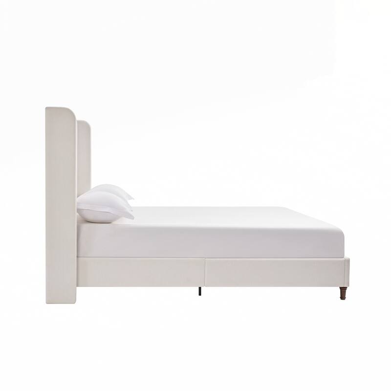 High Headboard Upholstered Platform Bed No Box Spring Needed