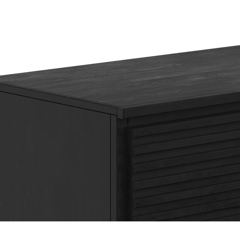 Bridgevine Home Stardust 74 inch Three Door TV Stand for TVs up to 85 inches, No Assembly Required