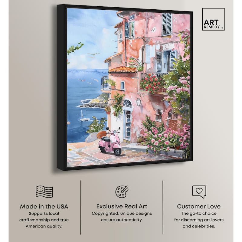 Lush Coastal Villa II Canvas by Art Remedy