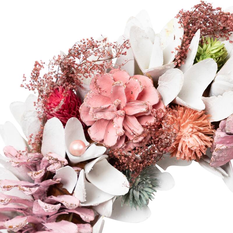 Frosted Thistle and Pinecone Artificial Christmas Wreath - 14" - Unlit